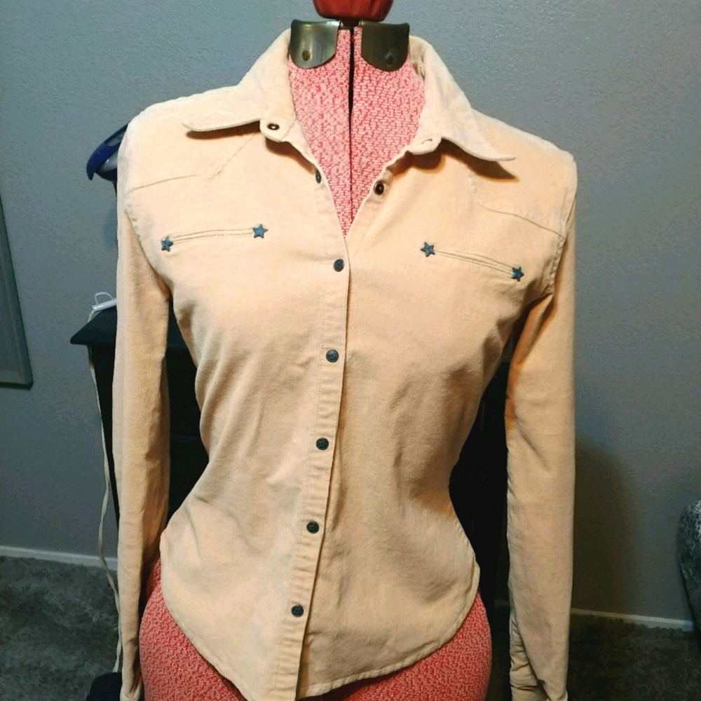 Tilt Western Tan Corduroy Button Up